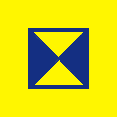 square on yellow background