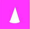 cone on pink background